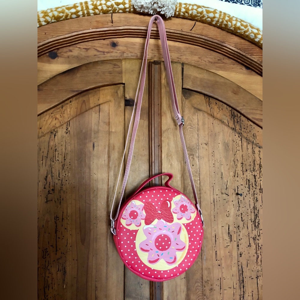 Disney Pink Sprinkle Donut Minnie Ears Round Crossbody Bag NWT